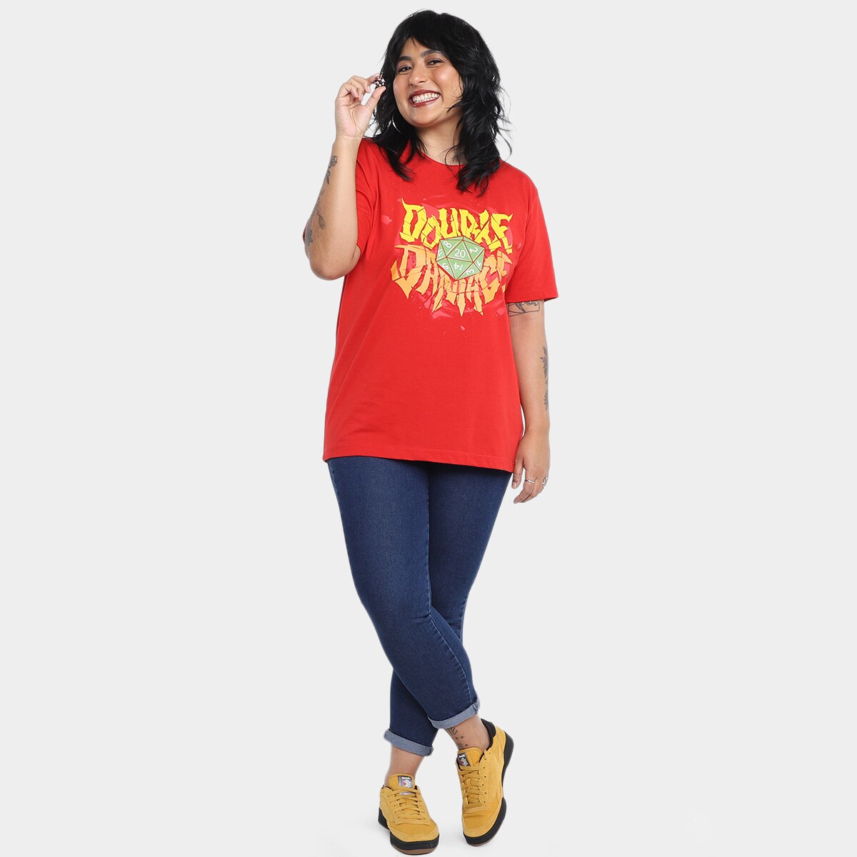 Camiseta NerdStore Double Damage - Vermelho | Clube Netshoes