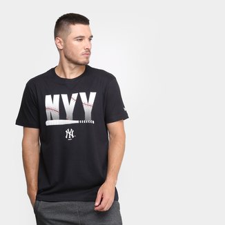 Camiseta New Era MLB New York Yankees Essentials Bat Masculina 