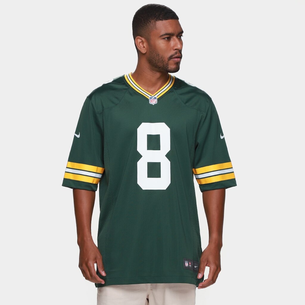 Camiseta Nike Green Bay Packers Josh Jacobs n° 8 Game Masculina