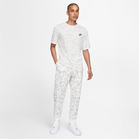 Camiseta Nike Sportwear Club Oap Camuflada Masculina - Branco