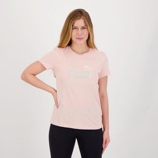 Camiseta Puma Essentials Metallic Logo Feminina