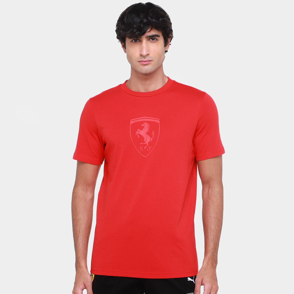 Camiseta Puma Ferrari Race Big Shield Tonal Masculina