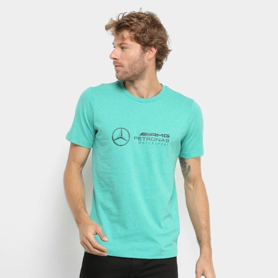 Camiseta Puma Mapm Logo Masculina - Verde água