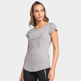 Camiseta Puma Performance Heather Cat Feminina