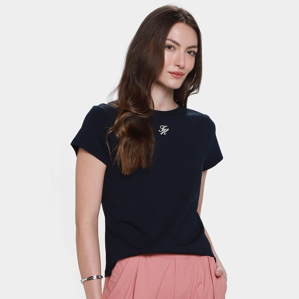 Camiseta Tommy Hilfiger Script Slim Feminina