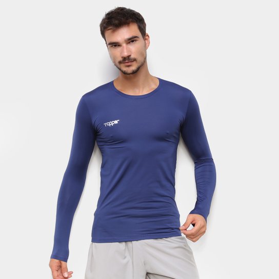 Camiseta Topper Térmica Manga Longa Masculina - Azul é ruim? Camiseta Topper Térmica Manga Longa Masculina - Azul é boa?