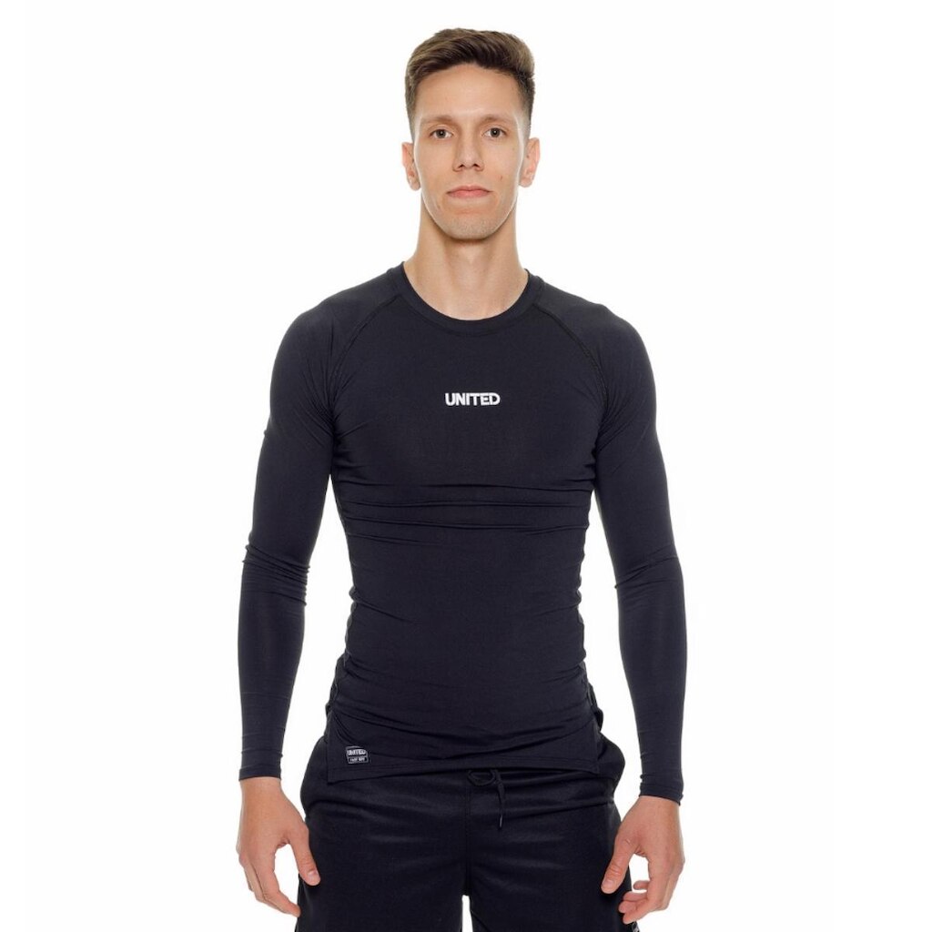 Camiseta United performance de compressão térmica Manga Longa Proteção Solar UV 50+ - Cinza - P
