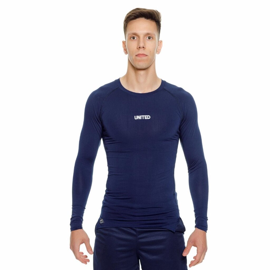 Camiseta United performance de compressão térmica Manga Longa Proteção Solar UV 50+ - Cinza - P