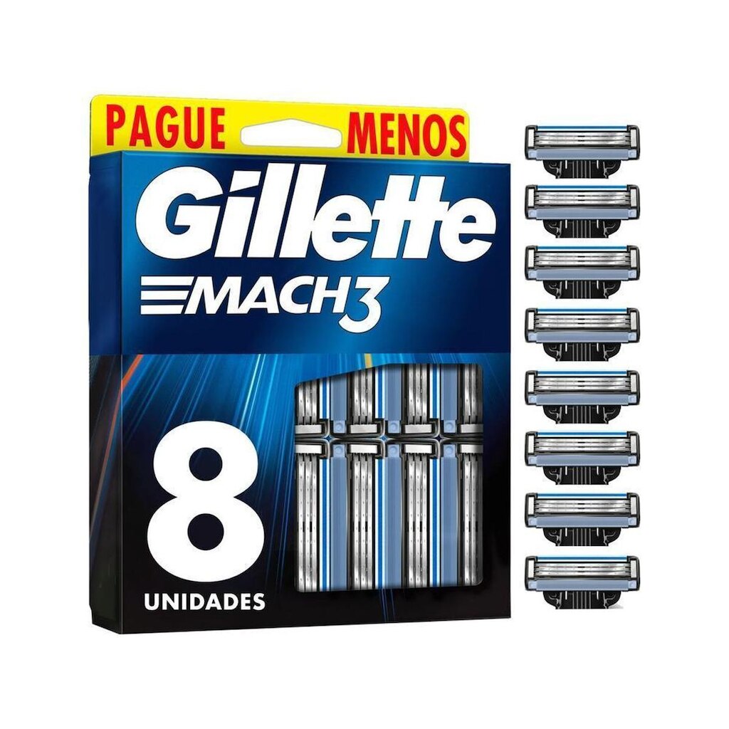 Carga para Aparelho de Barbear Gillette Mach3 - 8 Unidades