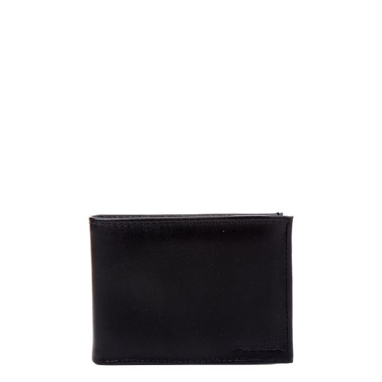 Carteira Couro Pegada Relevo Masculina - Preto Menor preço em Carteira Couro Pegada Relevo Masculina - Preto