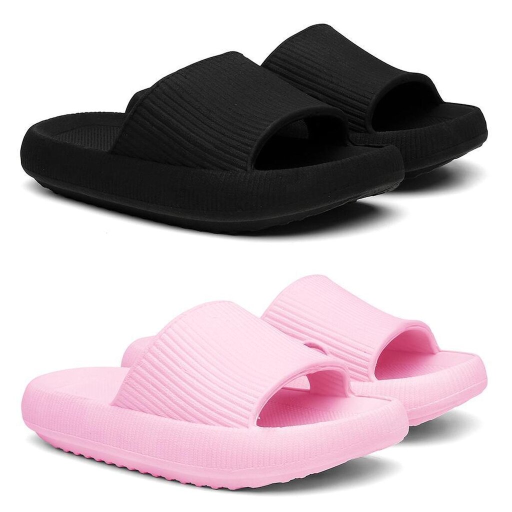 Chinelo Feminino Masculino Slide Confortável Kit 2