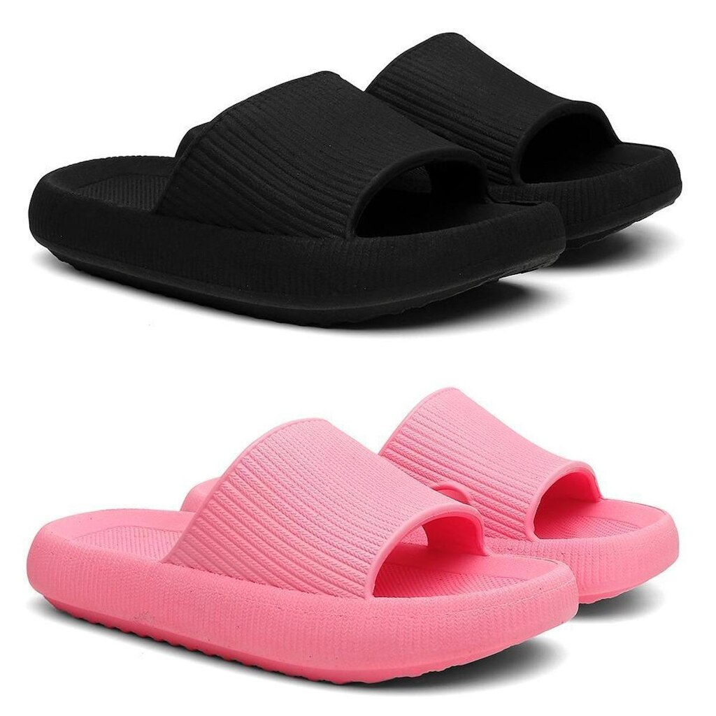 Chinelo Feminino Masculino Slide Confortável Kit 2