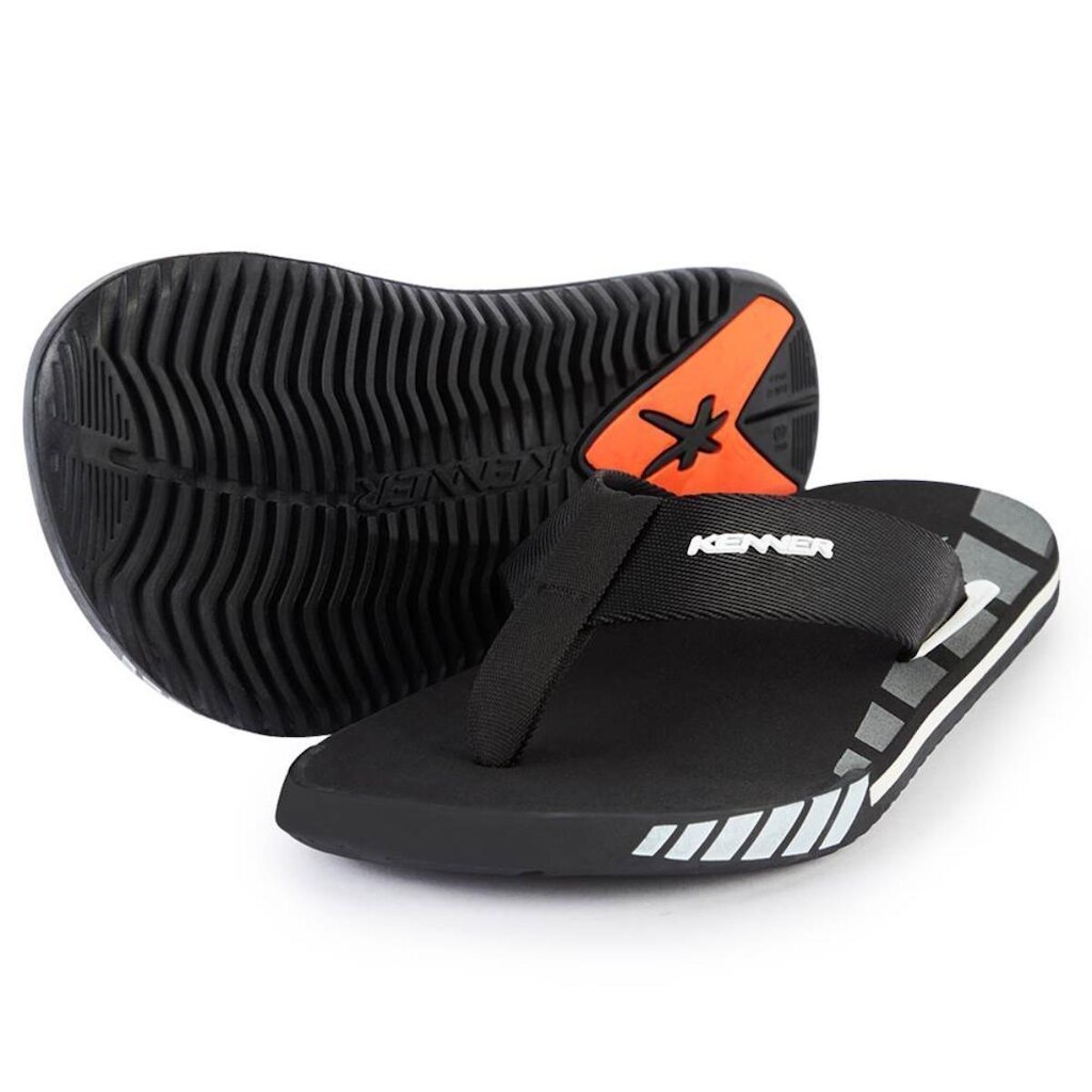 Chinelo Kenner Kick S Up Masculino - Preto e Branco - 36