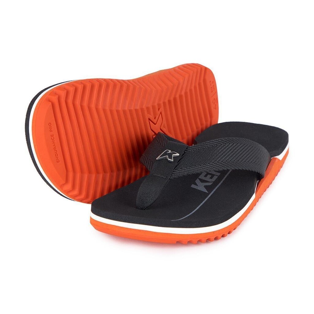 CHINELO SANDALIA KENNER NK6 PRO PRETO E LARANJA ORIGINAL