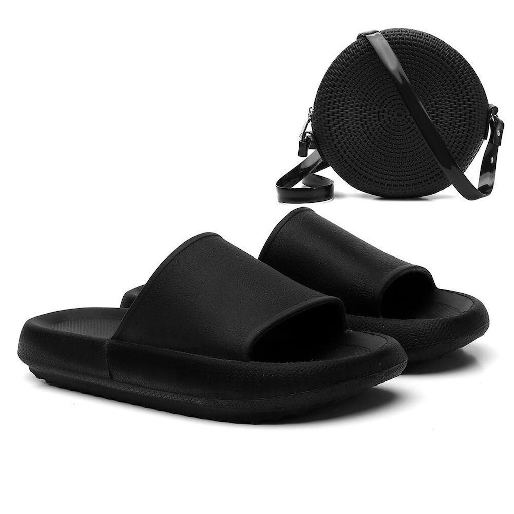 Chinelo Slide Leve + Bolsa Quebek Tiracolo