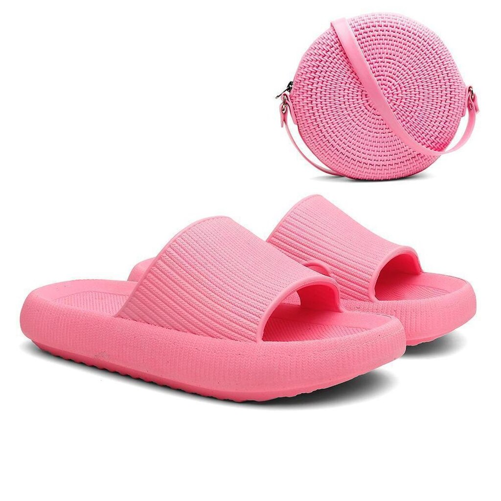 Chinelo Slide Leve + Bolsa Quebek Tiracolo