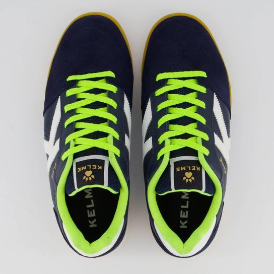 Chuteira Kelme Elite Futsal Marinho e Verde