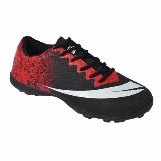 Chuteira Society Masculina Futebol Meião Caneleira Kit 3