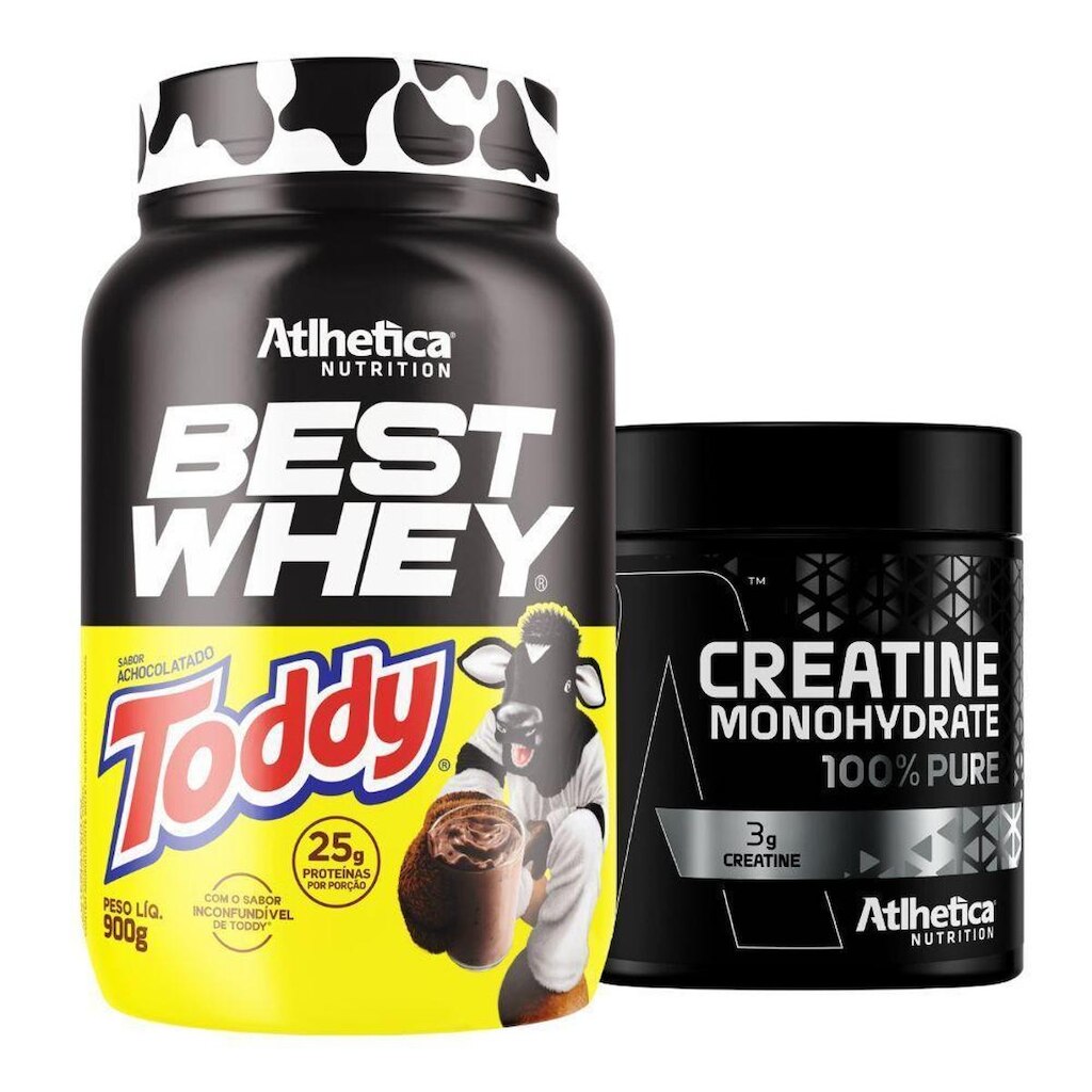 Combo Best Whey Toddy Isolado Hidro 900g + Creatina Atlhetica