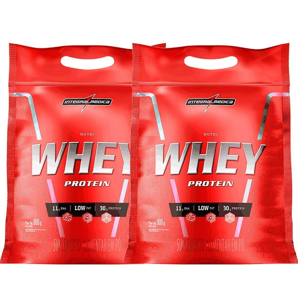 Combo Whey protein 2x Nutri Isolado Concentrado Cookie 900g Refil - Integralmedica
