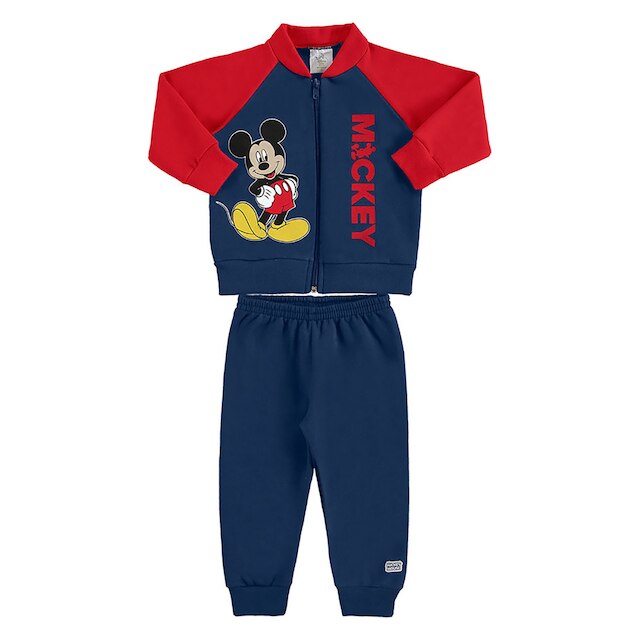 Menor preço em Conjunto Bebê Moletom Disney By Marlan Mickey Mouse Masculino - Marinho