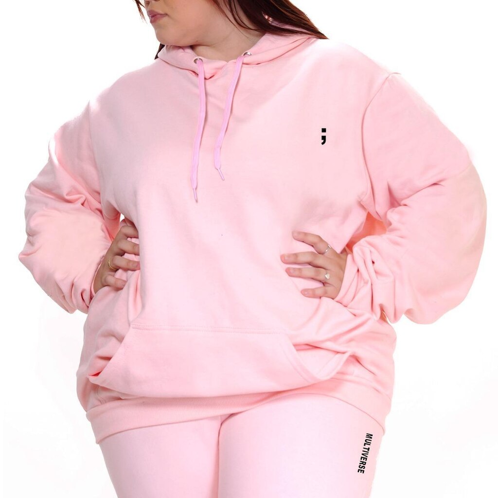 Conjunto Blusa Blusão Moletom Canguru e Calça Plus Size Ponto e Virgula TropiCaos