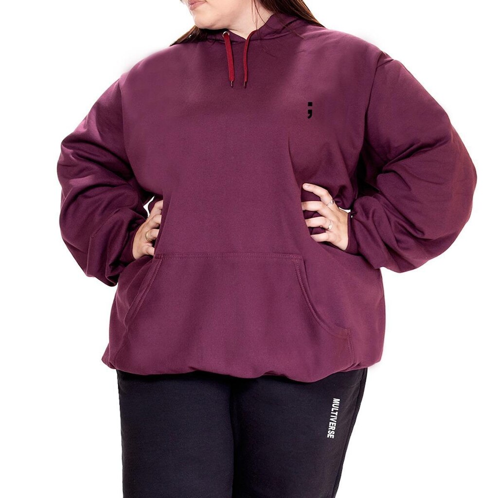 Conjunto Blusa Blusão Moletom Canguru e Calça Plus Size Ponto e Virgula TropiCaos