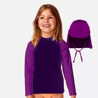 Conjunto Camiseta e Boné Praia Proteção Solar UV 50+ Infantil Bebê Menino Menina