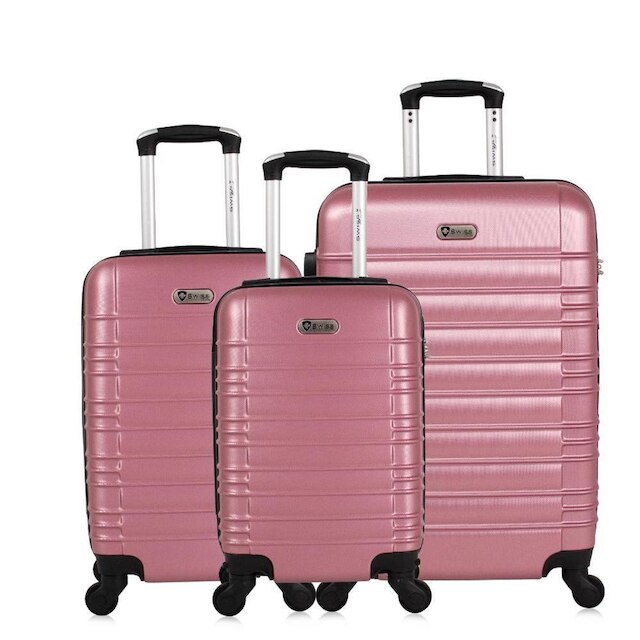 Conjunto de Malas de viagem PP, P e M Detroit Swiss Move Rose