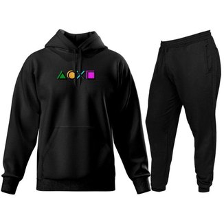 Conjunto De Moletom Blusa e Calça De Inverno Modelo Canguru