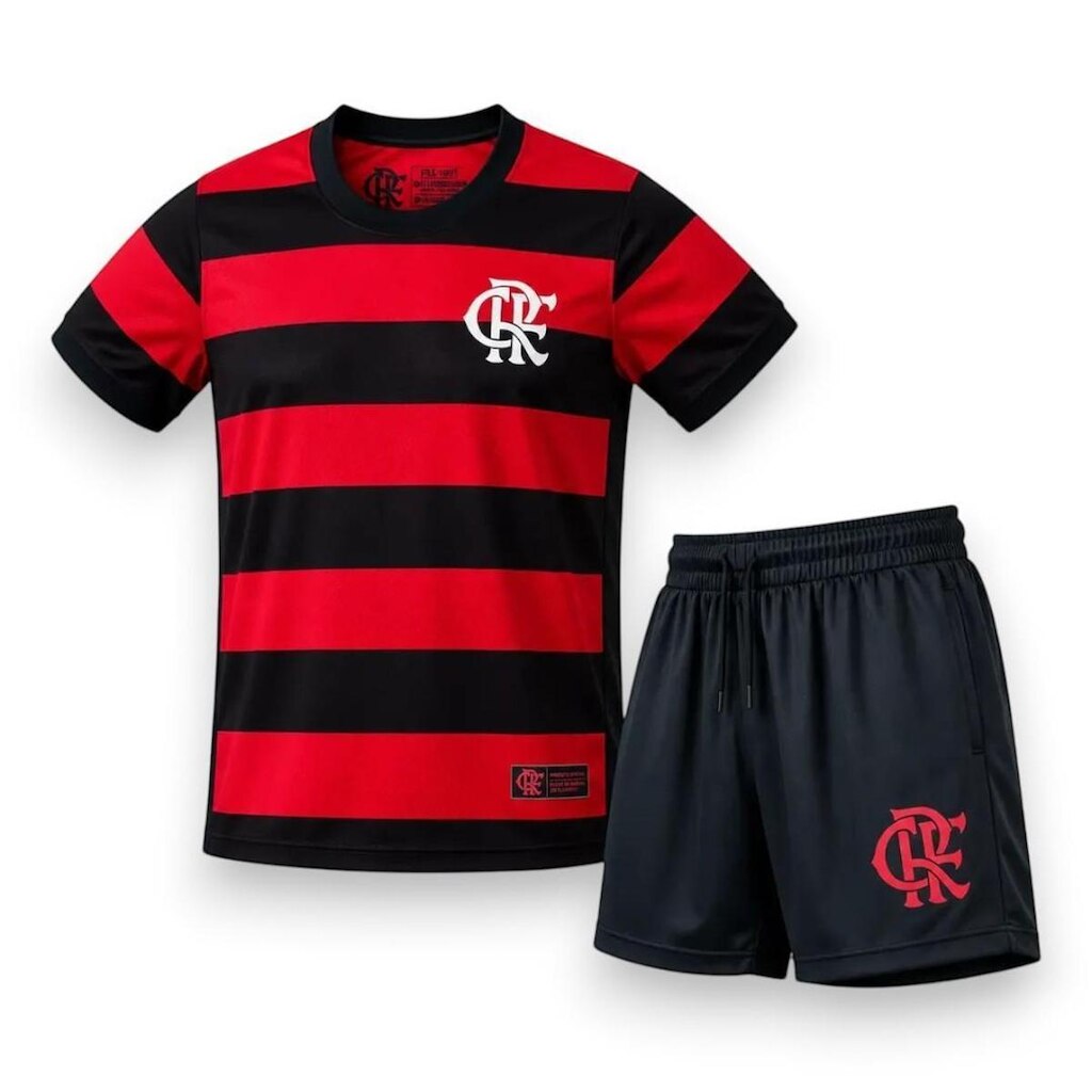 Conjunto Flamengo Infantil Camiseta Shorts Dry Licenciado