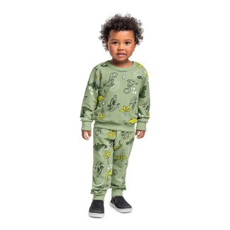 Conjunto Infantil Dinos em Moletom com Blusão e Calça Bee Loop