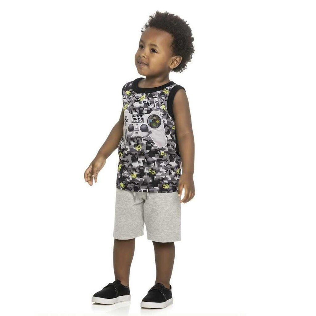 Conjunto Infantil Menino Regata e Bermuda Start The Game
