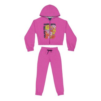 Conjunto Jaqueta Cropped e Calça Infantil Menina Bee Loop
