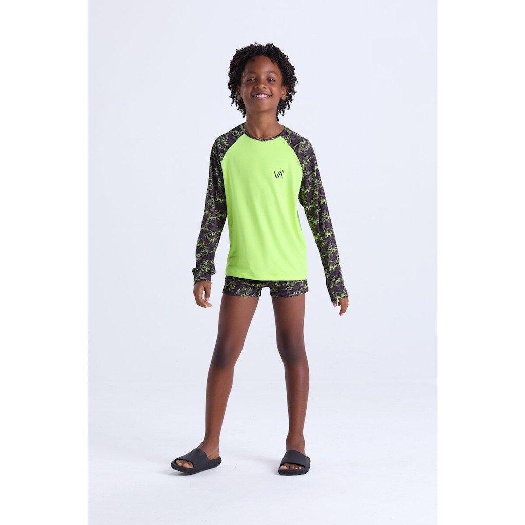 Conjunto Moda Praia Infantil Raglan Dino