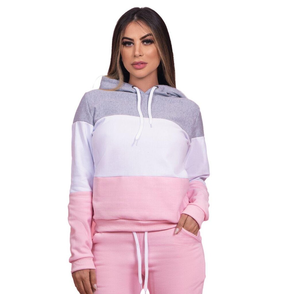 Conjunto Moletom Feminino Flanelado Estiloso e Quentinho