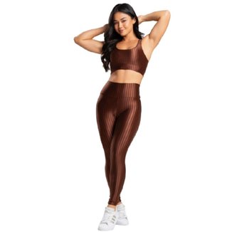 Conjunto Top de Academia e Calça Legging Básica New Zig 3d Vekyo Alta Compressão Fitness Feminino