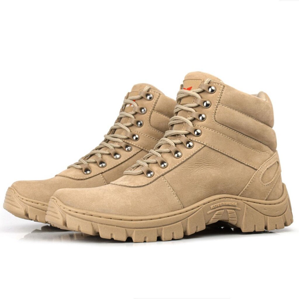 Coturno Masculino Bota Trilha Trabalho Couro Legitimo Conforto