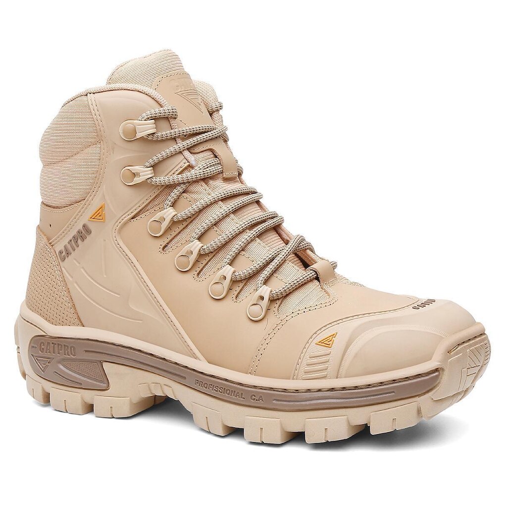 Coturno Masculino de Couro Bovino Legitimo Cano Medio CATPRO Bota Adventure Solado Tratorado