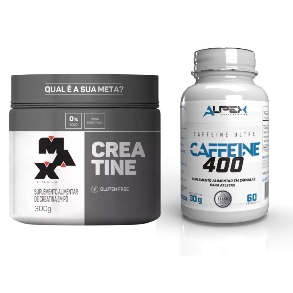 Creatina 300g Max Titanium + Cafeína 400mg Alpex