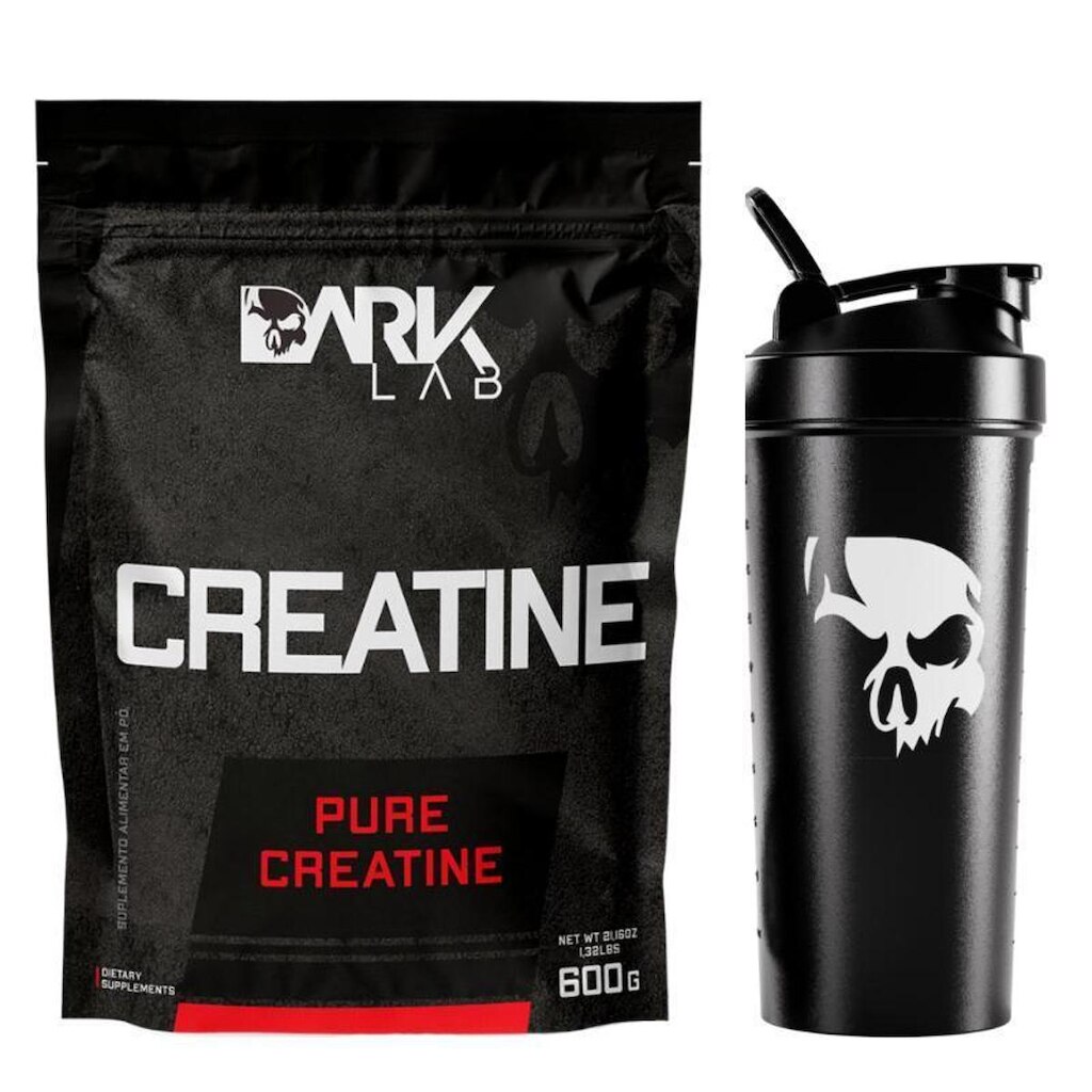 Creatina 600g Pura e Coqueteleira Fuse 700 ml Dark Lab