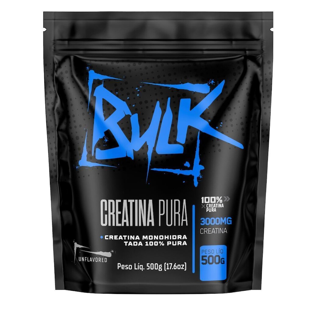 Creatina Monohidratada 100% Pura Importada Aprovada 500g - Bulk Suplementos