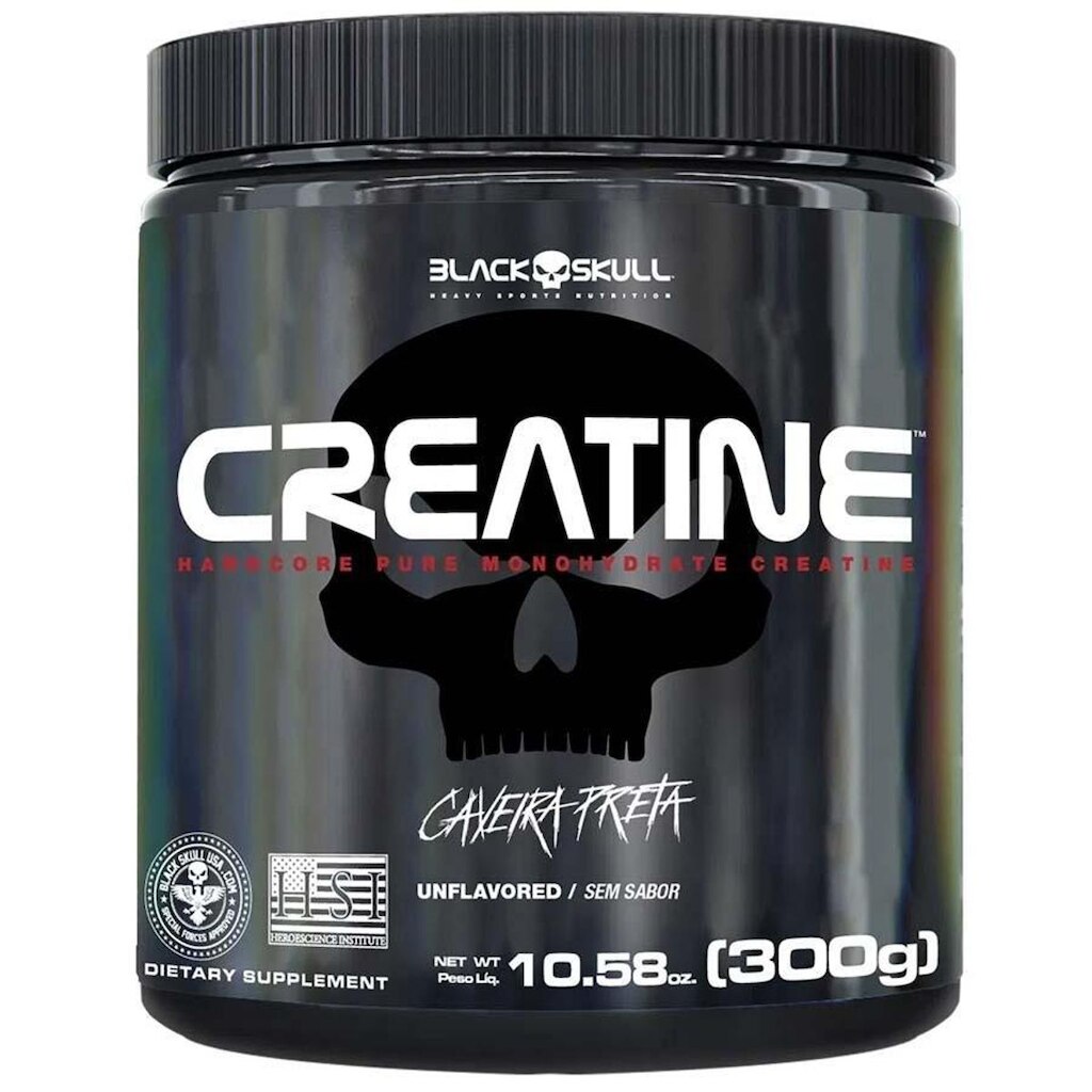 Creatina Monohidratada Creatine 3000mg 300g Black Skull
