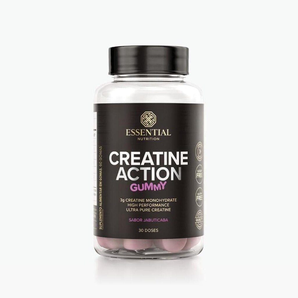 Creatine Action Gummy Jabuticaba Essential Nutrition 60 Gomas
