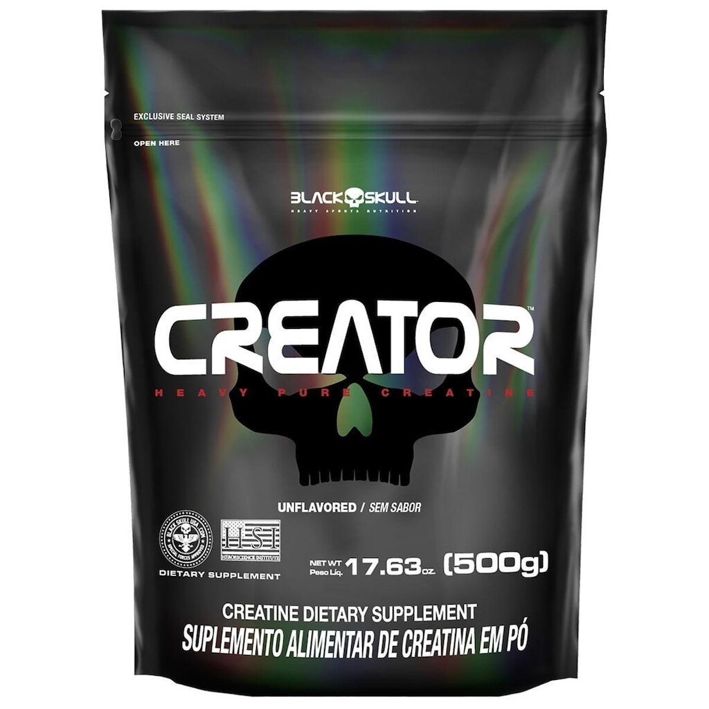 CREATOR - CREATINA MONOHIDRATADA - 500G - REFIL - BLACK SKULL
