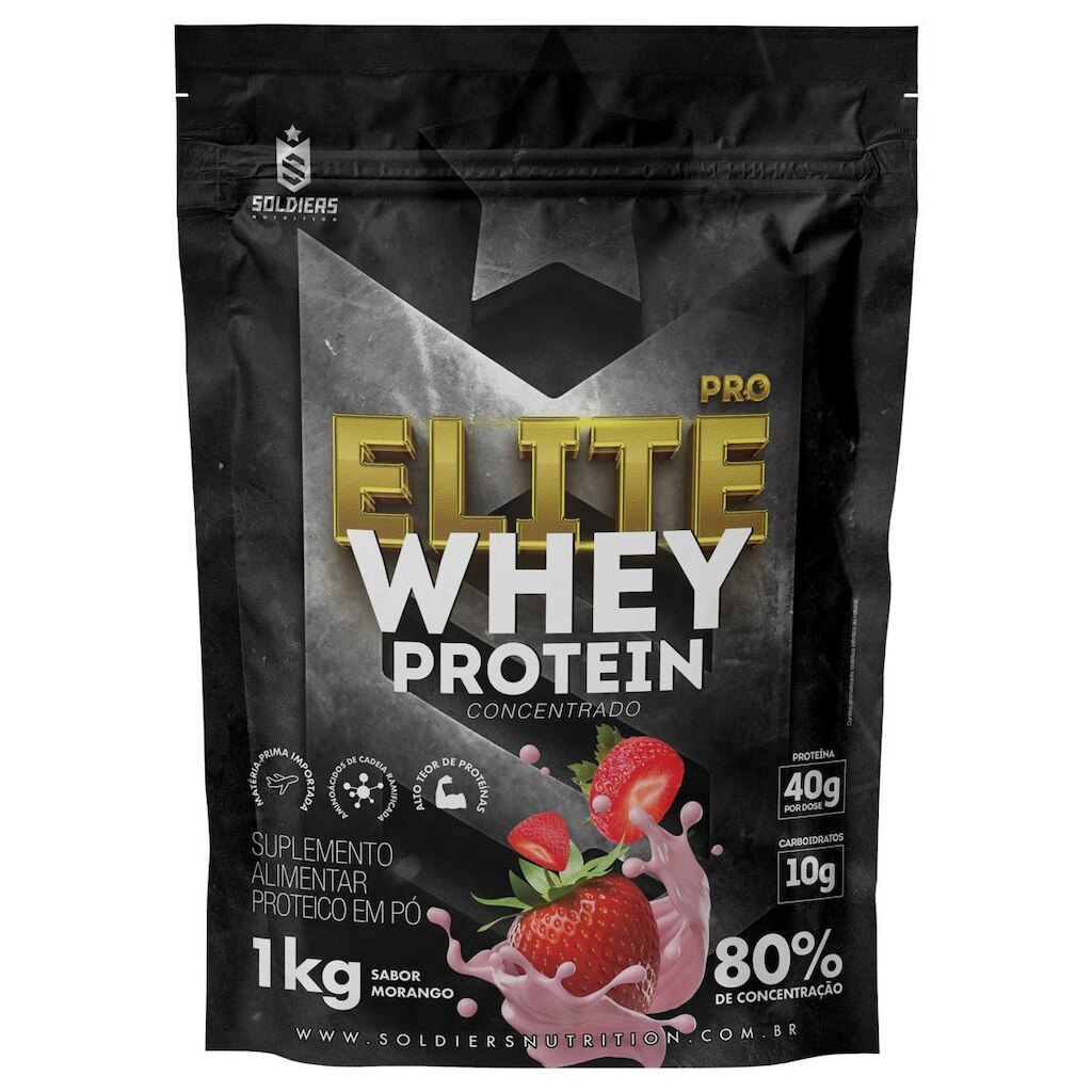 Elite Pro Whey Protein Concentrado 80% - 1kg - Soldiers Nutrition