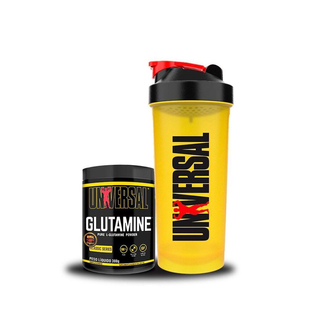 Glutamina 300g - Coqueteleira 600ml - Universal