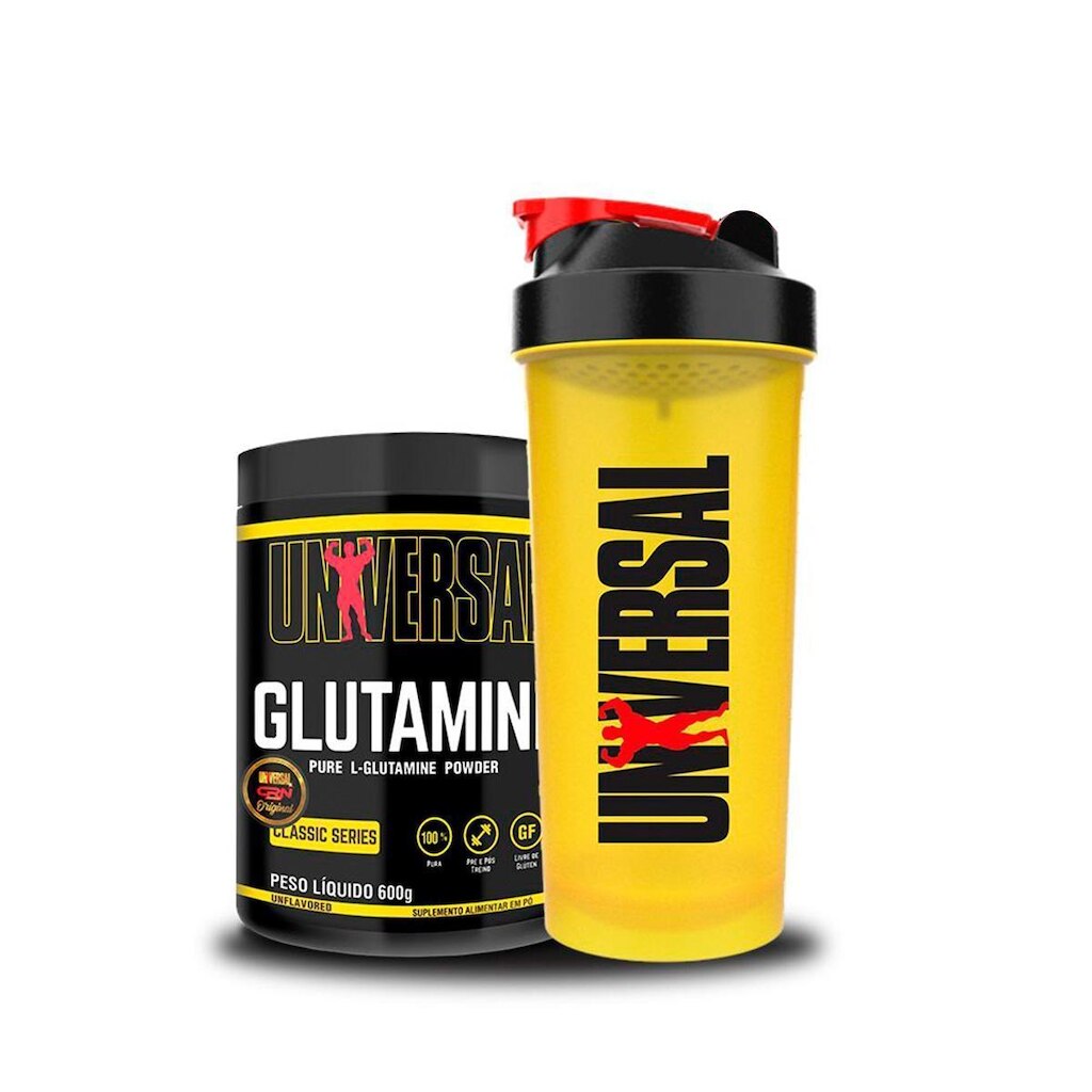 Glutamina 600g - Coqueteleira 600ml - Universal