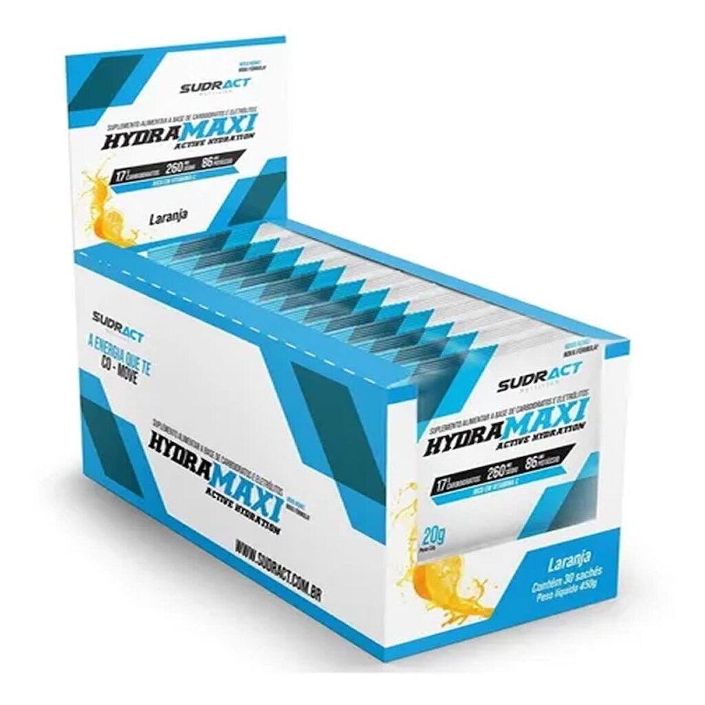 Hydramaxi Isotônico em Pó - 25 Sachês 20g Laranja - Sudract Nutrition