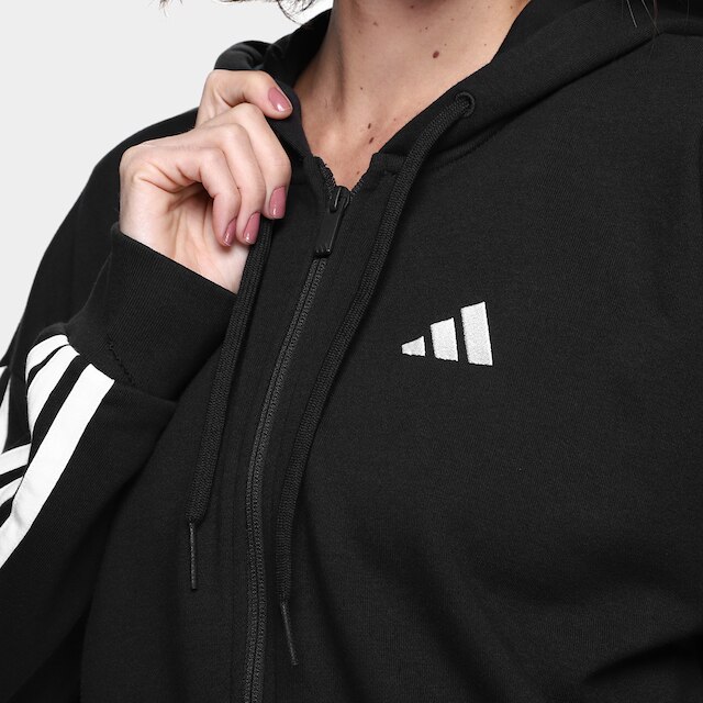 Jaqueta Adidas 3 Stripes Com Capuz Feminina